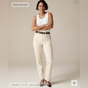 J. Crew NWT high rise 90’s classic straight jean in ecru size 30